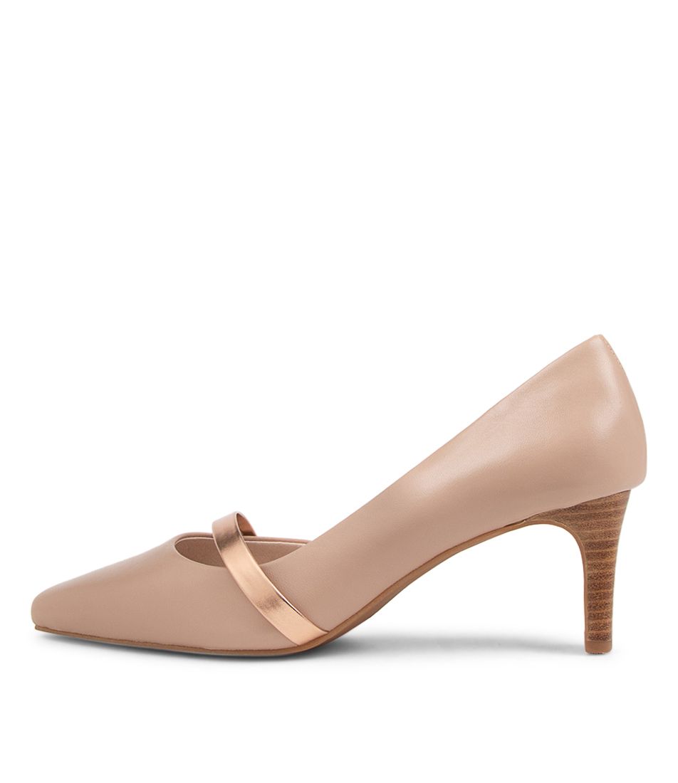 Narda2 Nude Rose Gold Leather Heels