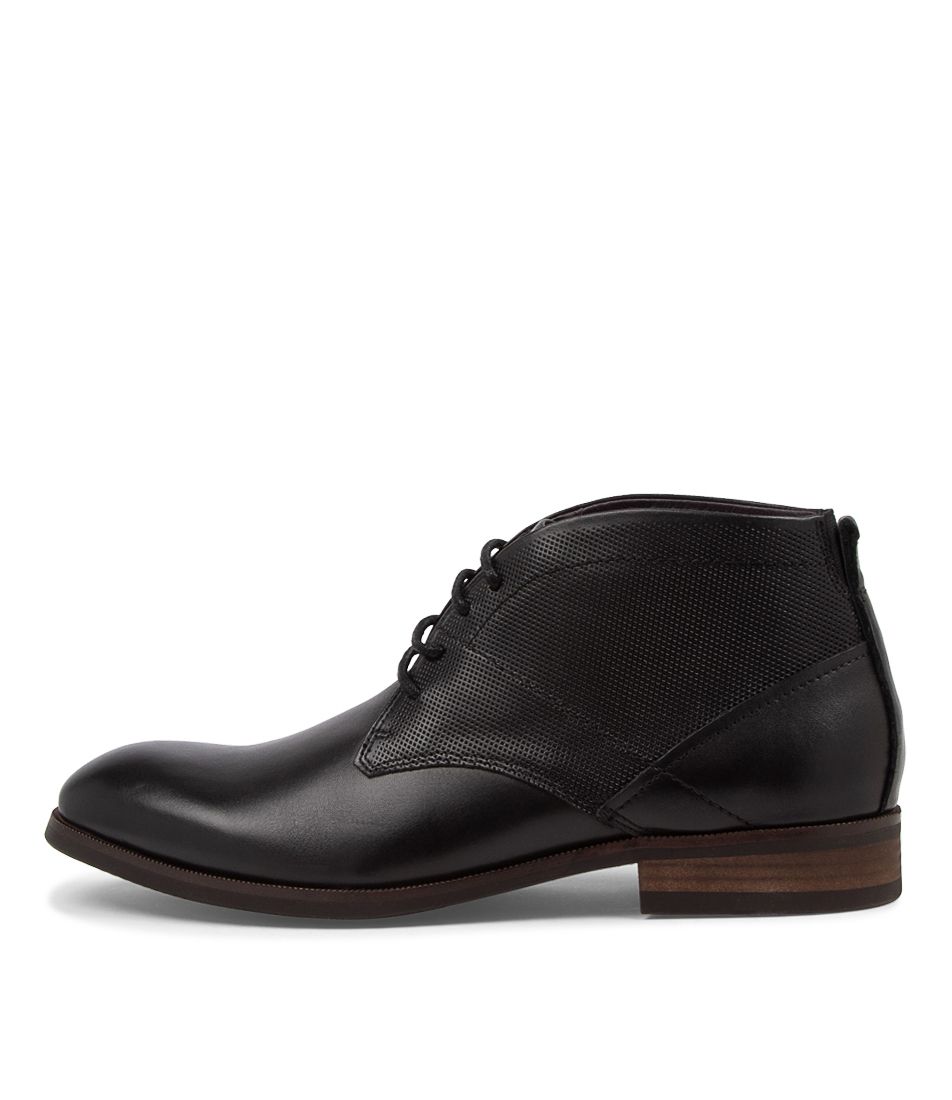 Stelvio Black Leather Lace Up Boots