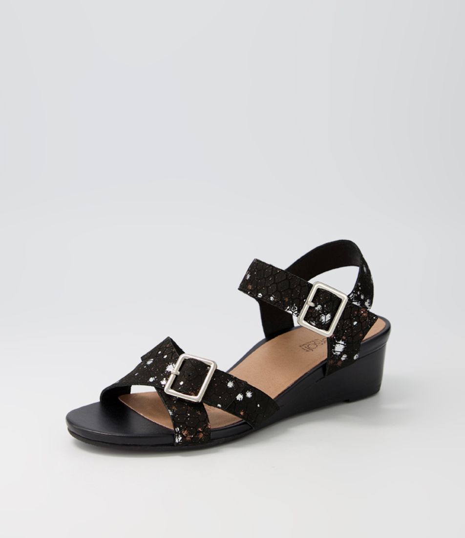 Guess Black Leather Sandals