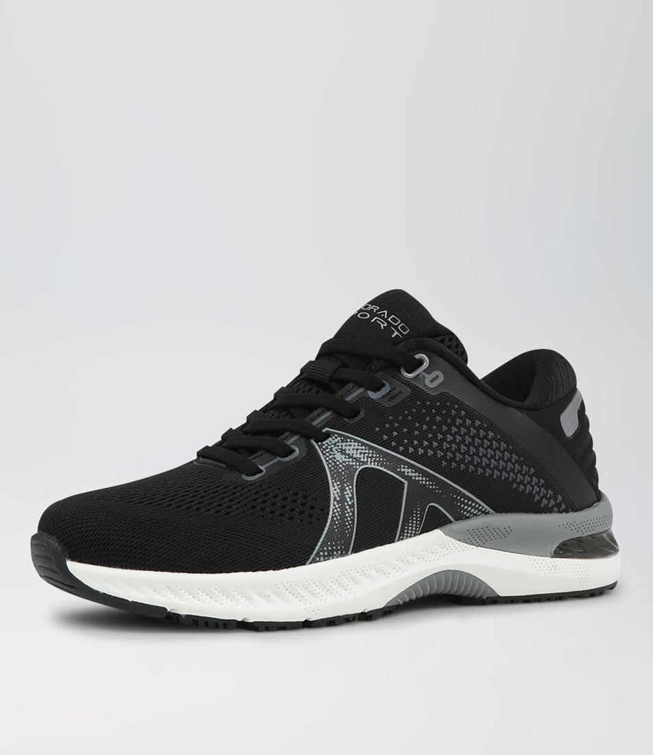 Compete Jnr Lace Black White Mesh Sneakers