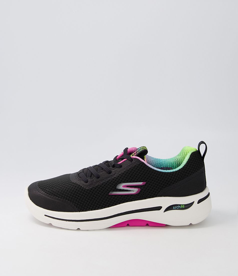 Go Walk Arch Fit Black Hot Pink Sneakers
