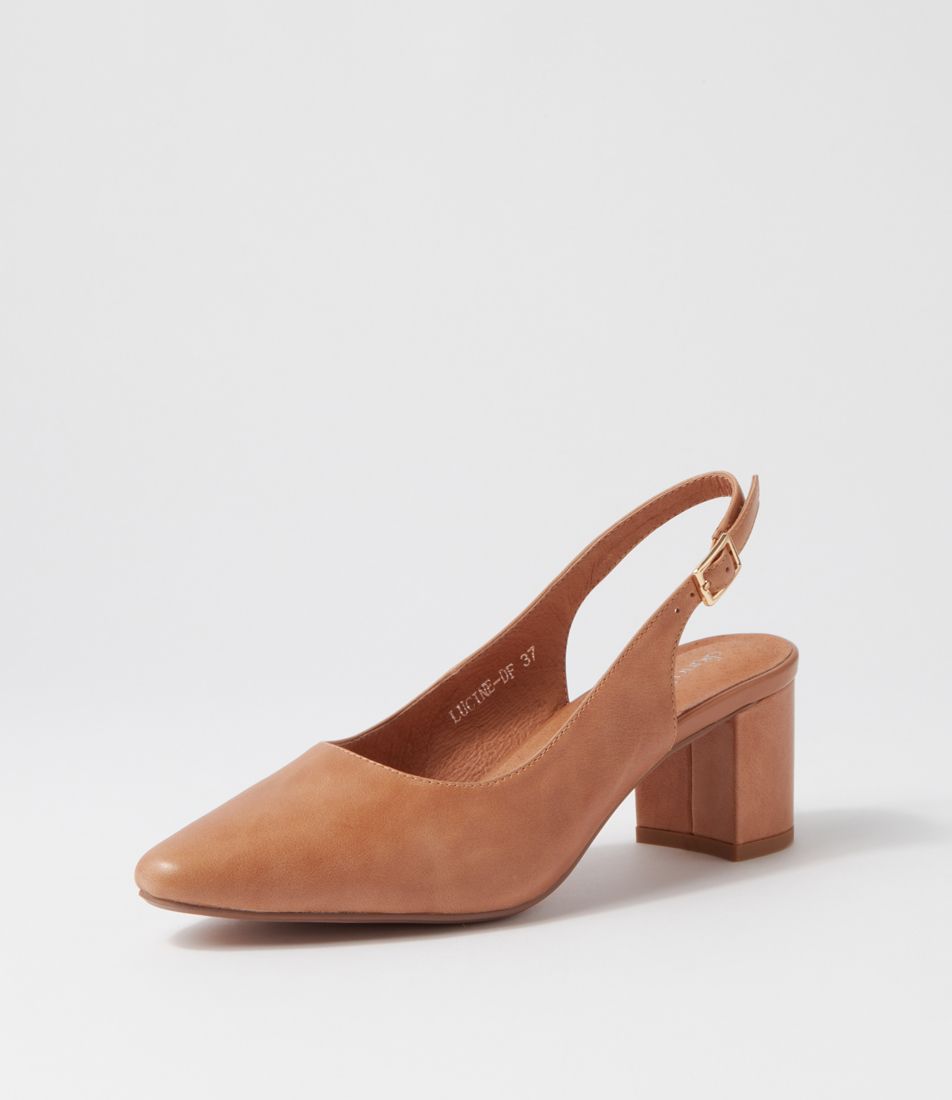 Lucine Tan Leather Heels