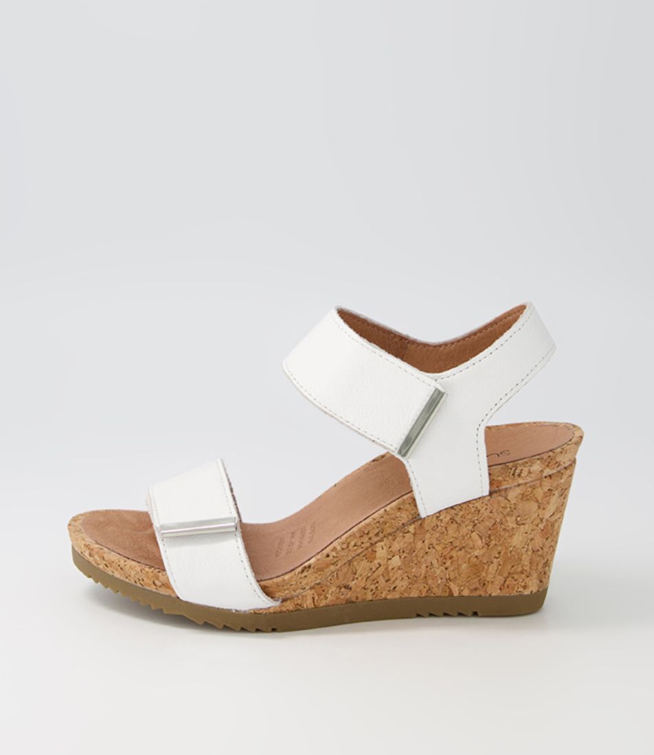 Avery White Leather Sandals