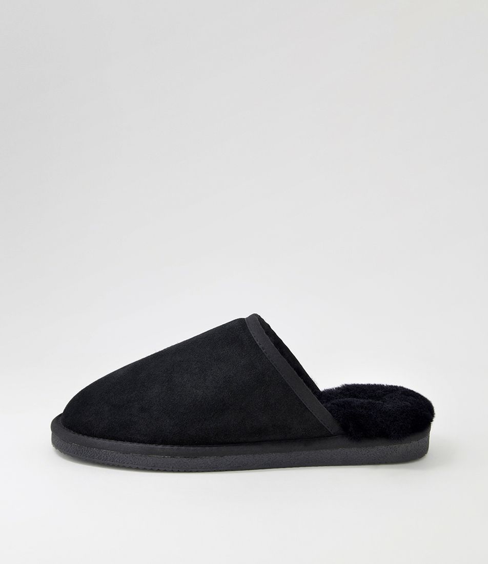 Oscar Black Suede Slippers