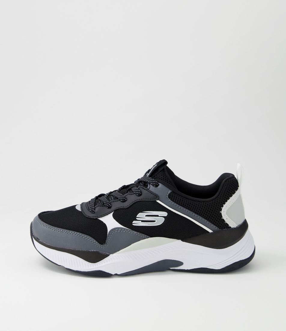 Mira Black White Mesh Leather Sneakers