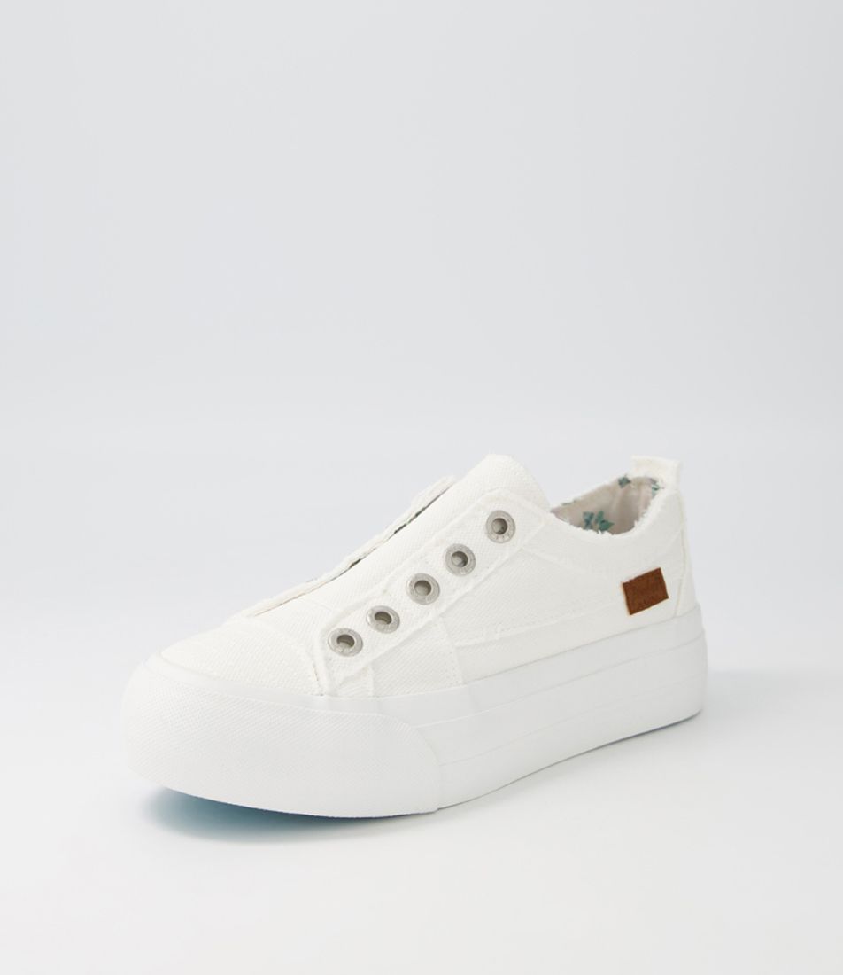 Sadie White Smoked Canvas Sneakers