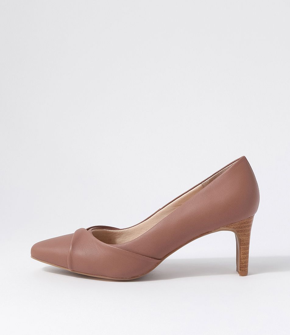 Narlies Plum Leather Heels