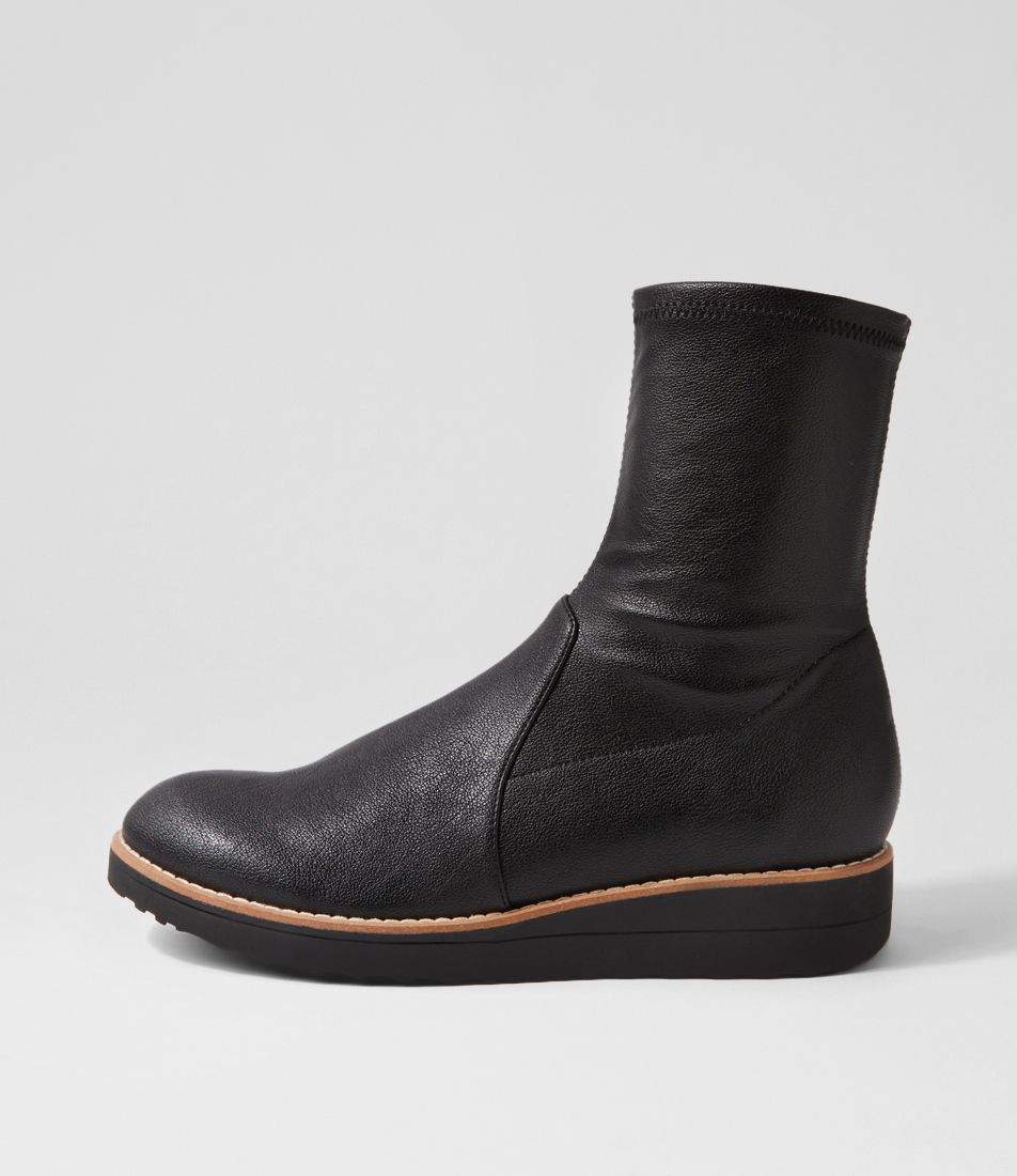 Olissar Black Stretch Ankle Boots