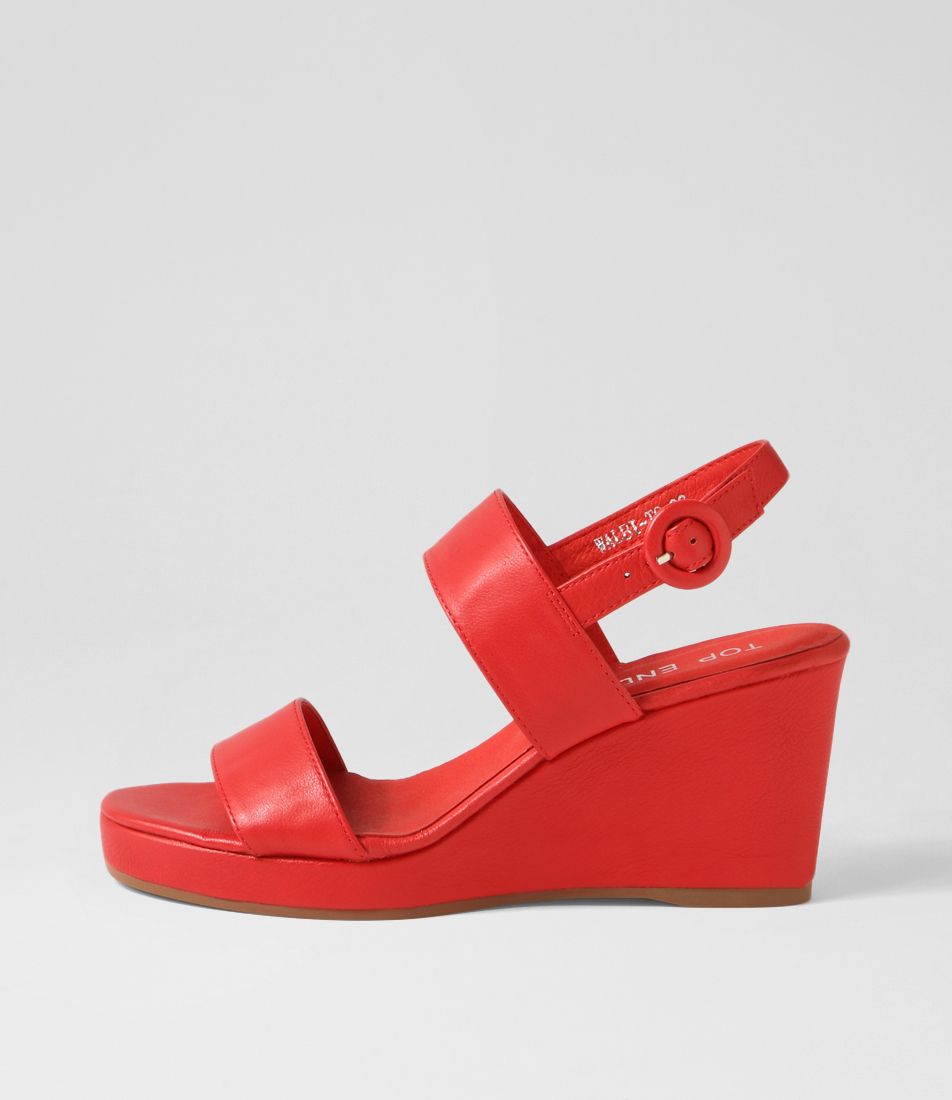 Walbi Red Leather Sandals