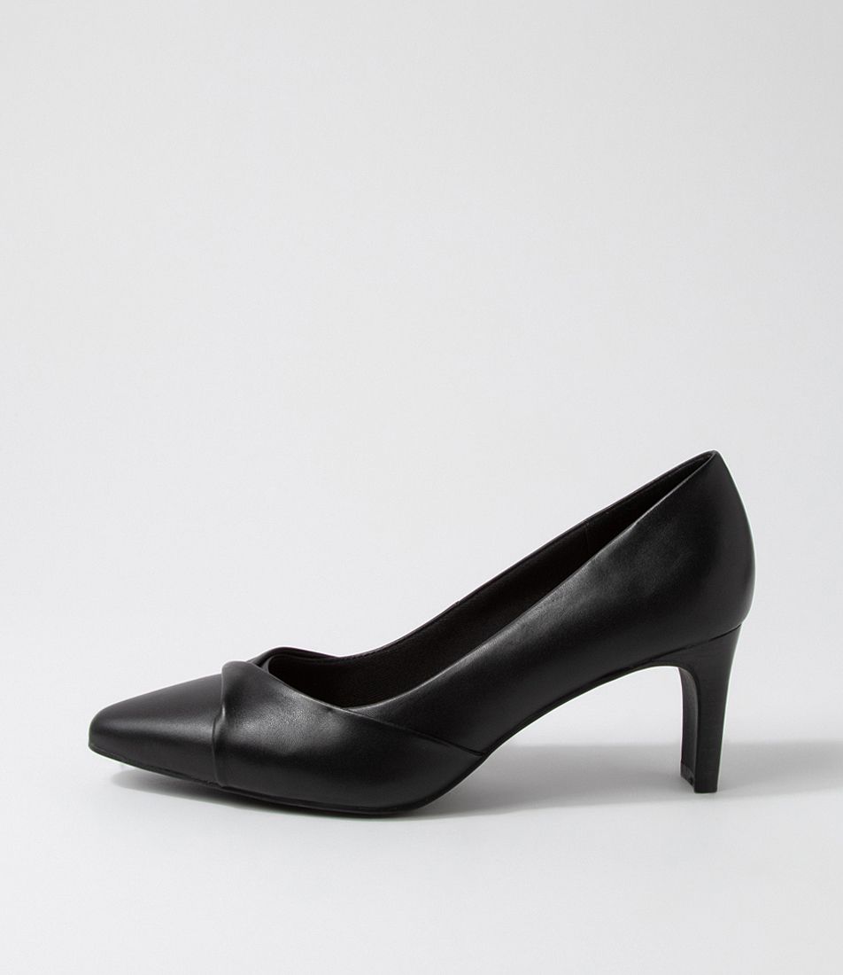 Narlies Black Leather Heels