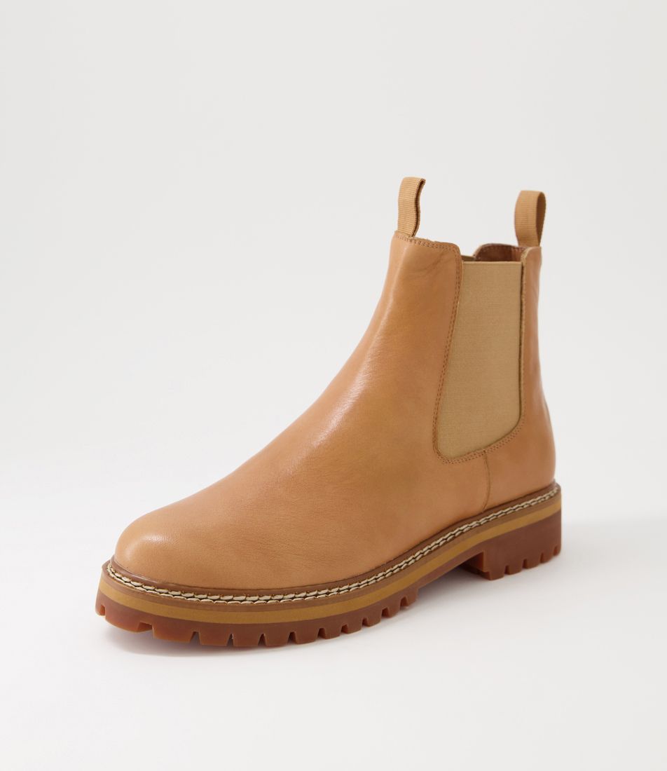Mymy Light Tan Leather Chelsea Boots