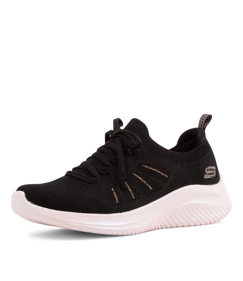 149856 Ultra Flex 3.0 Black Rose Knit Sneakers