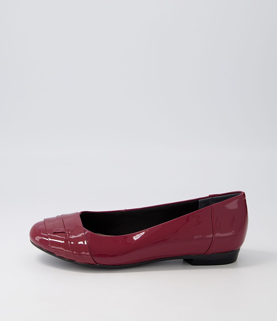 Claudea Wine Patent Leather Ballet Flats