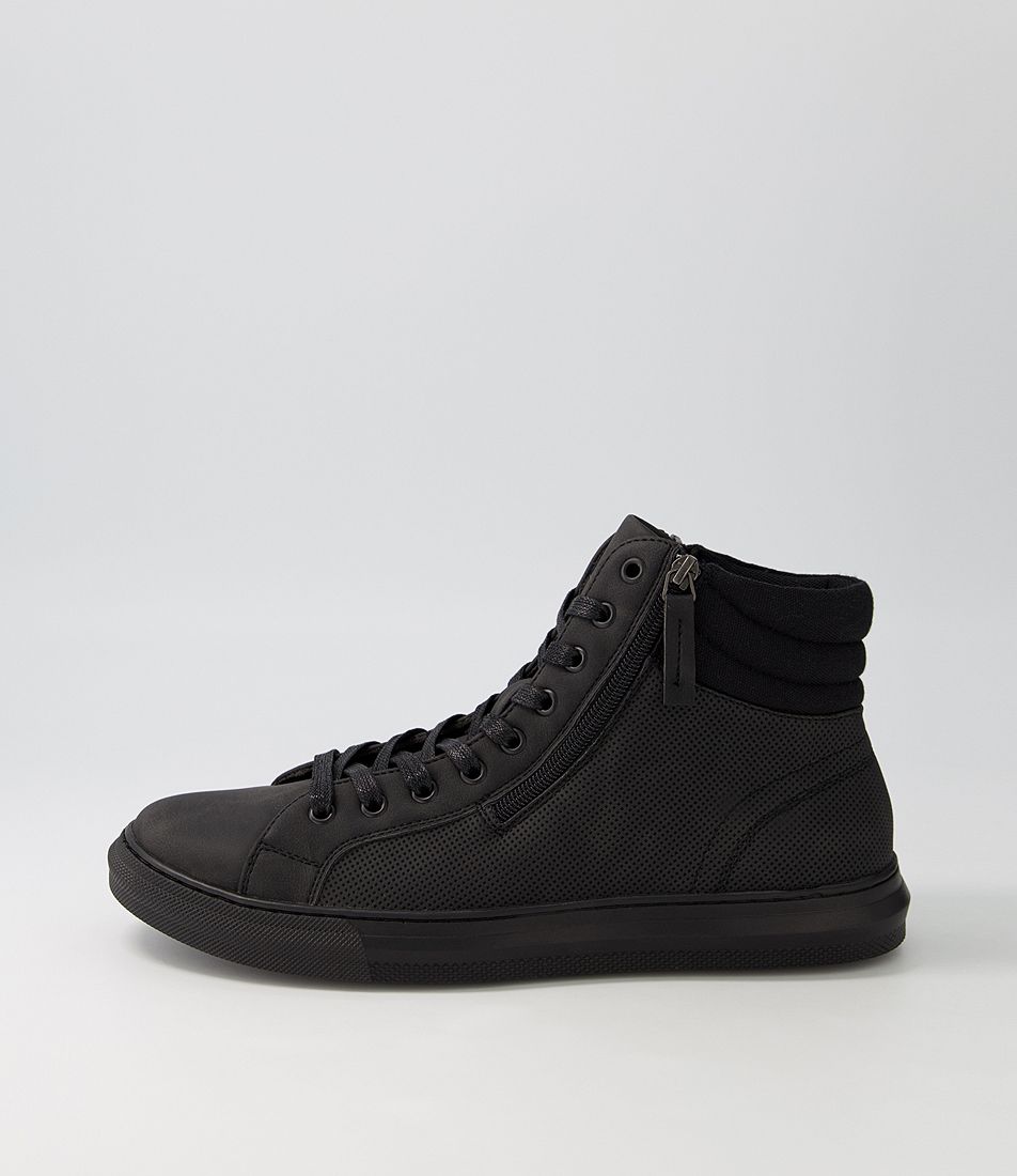 Kelly Black Nubuck Pu Lace Up Boots
