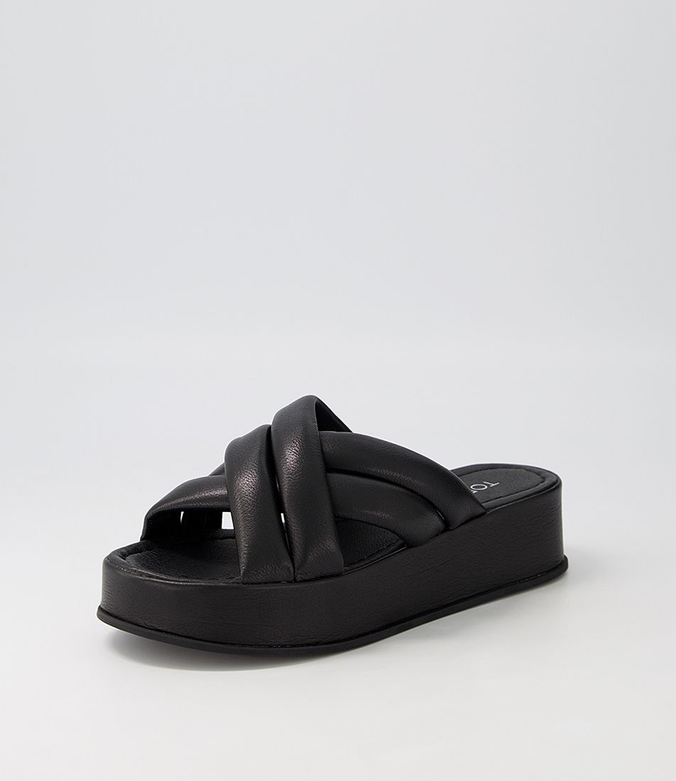 Zizmar Black Leather Sandals