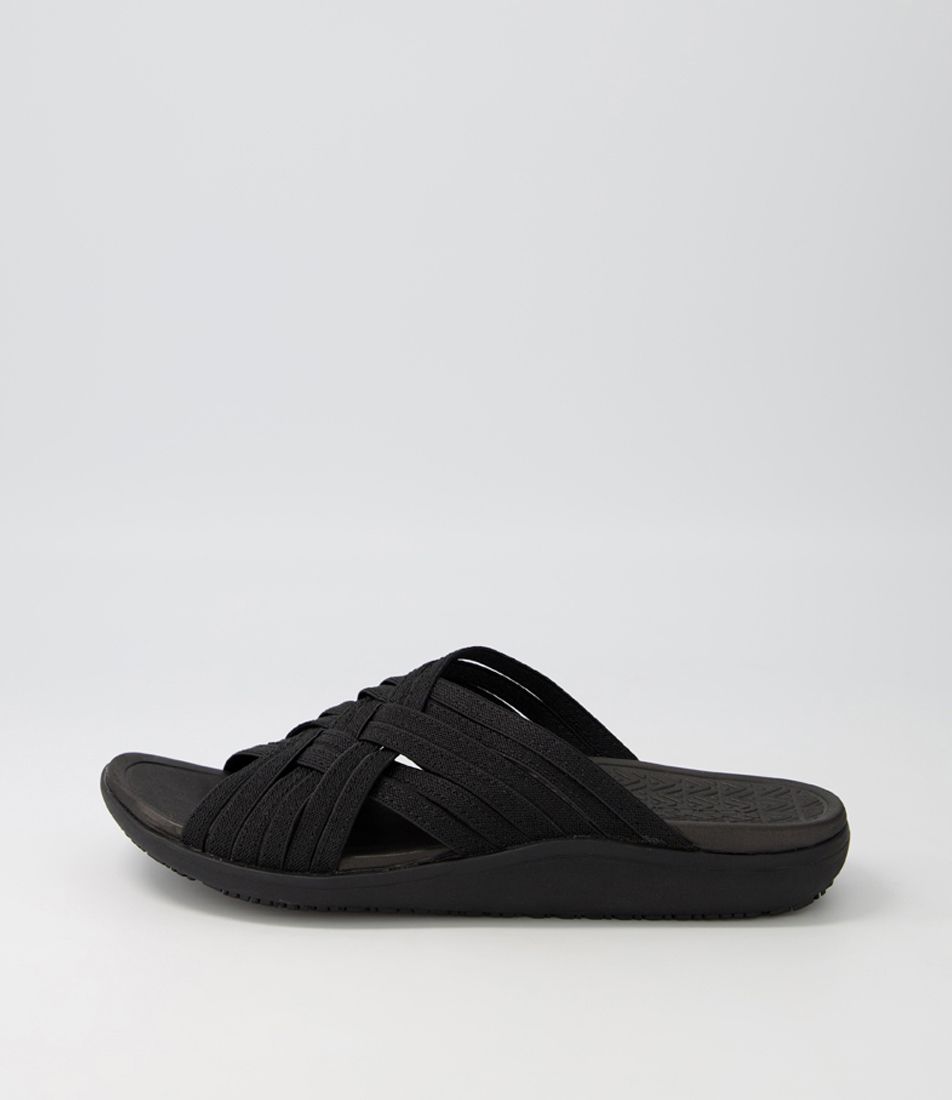 Heated Black Elastic Slides