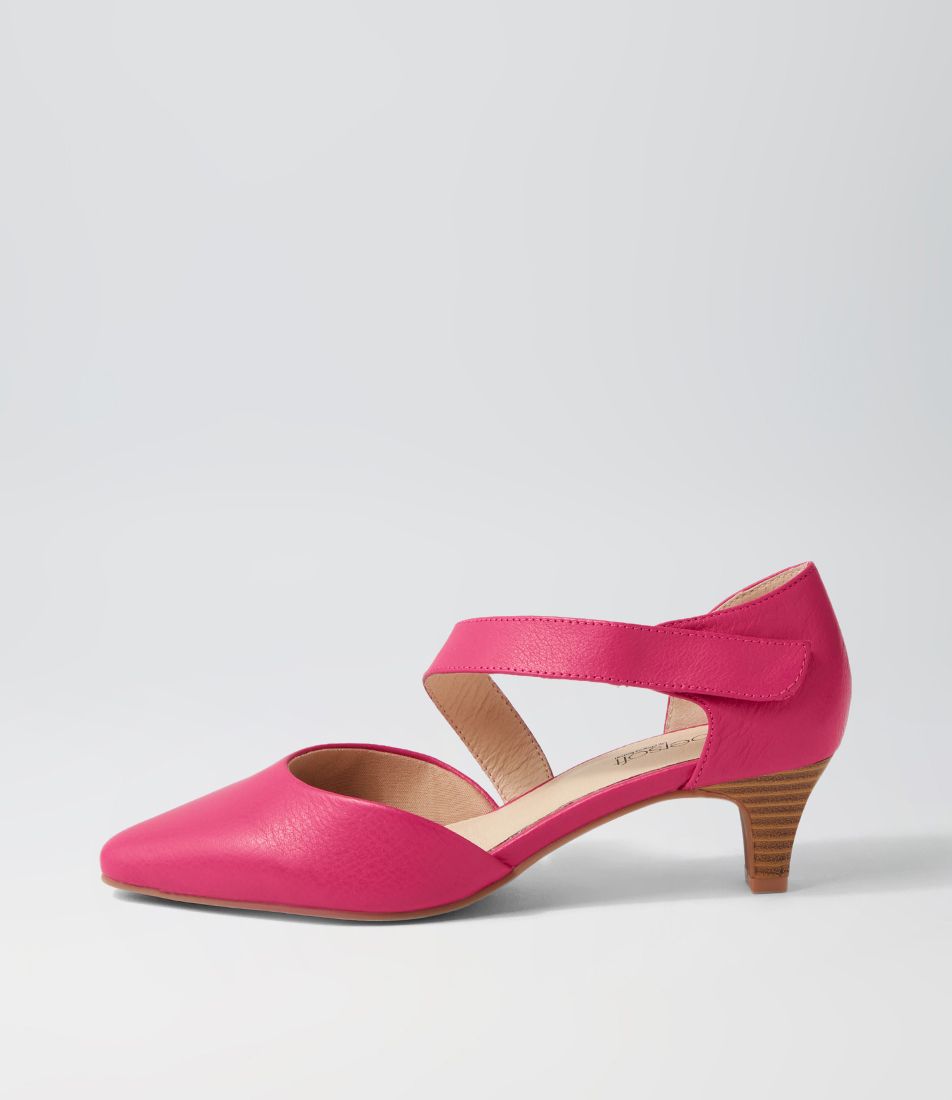 Laurie2 Fuchsia Leather Heels