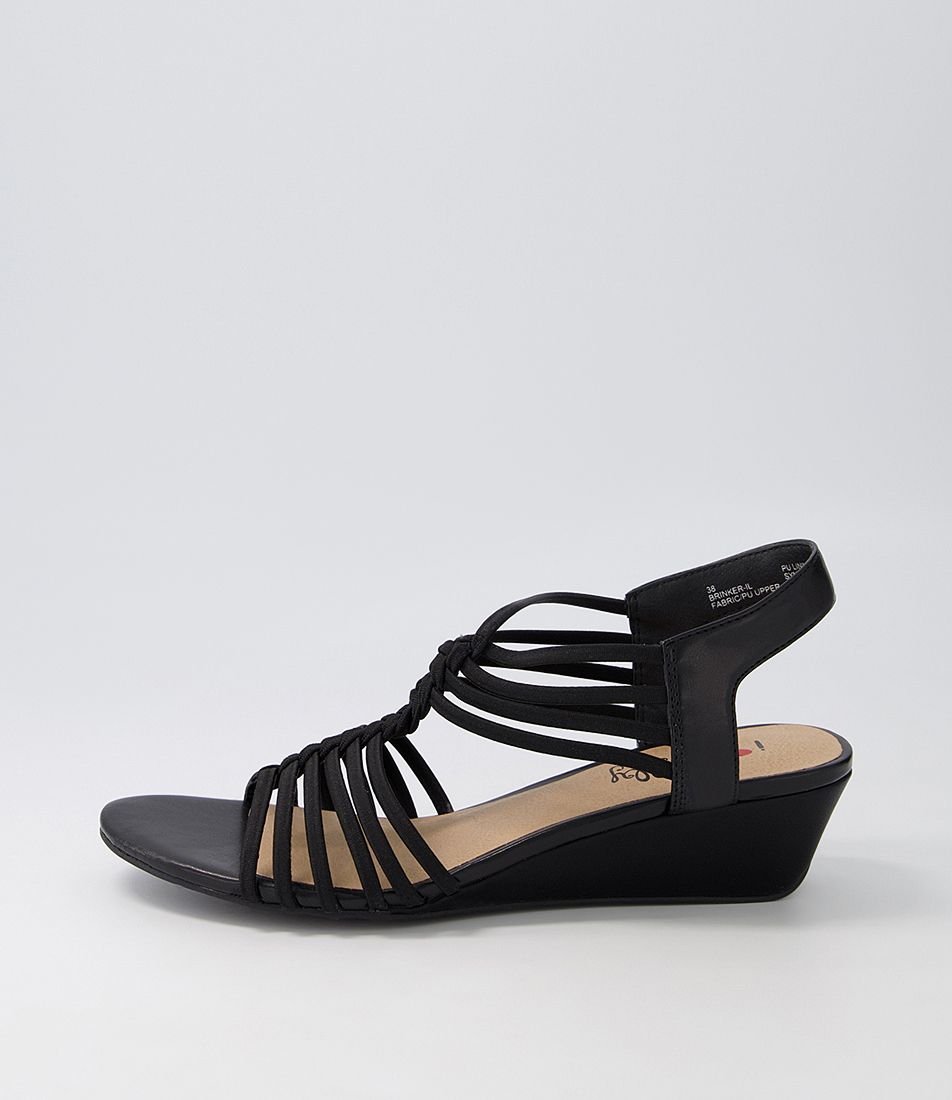 Brinker Black Elastic Sandals