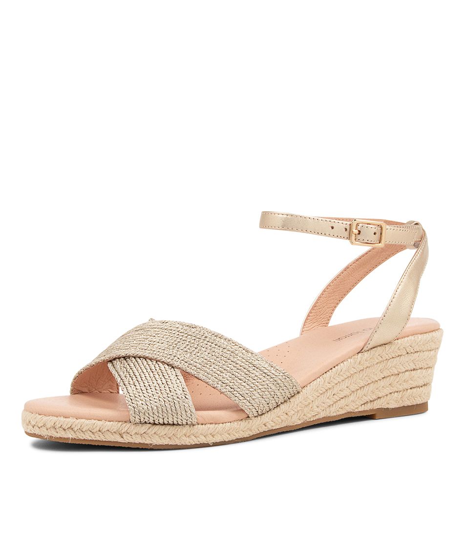 Honour Pale Gold Woven Leather Sandals