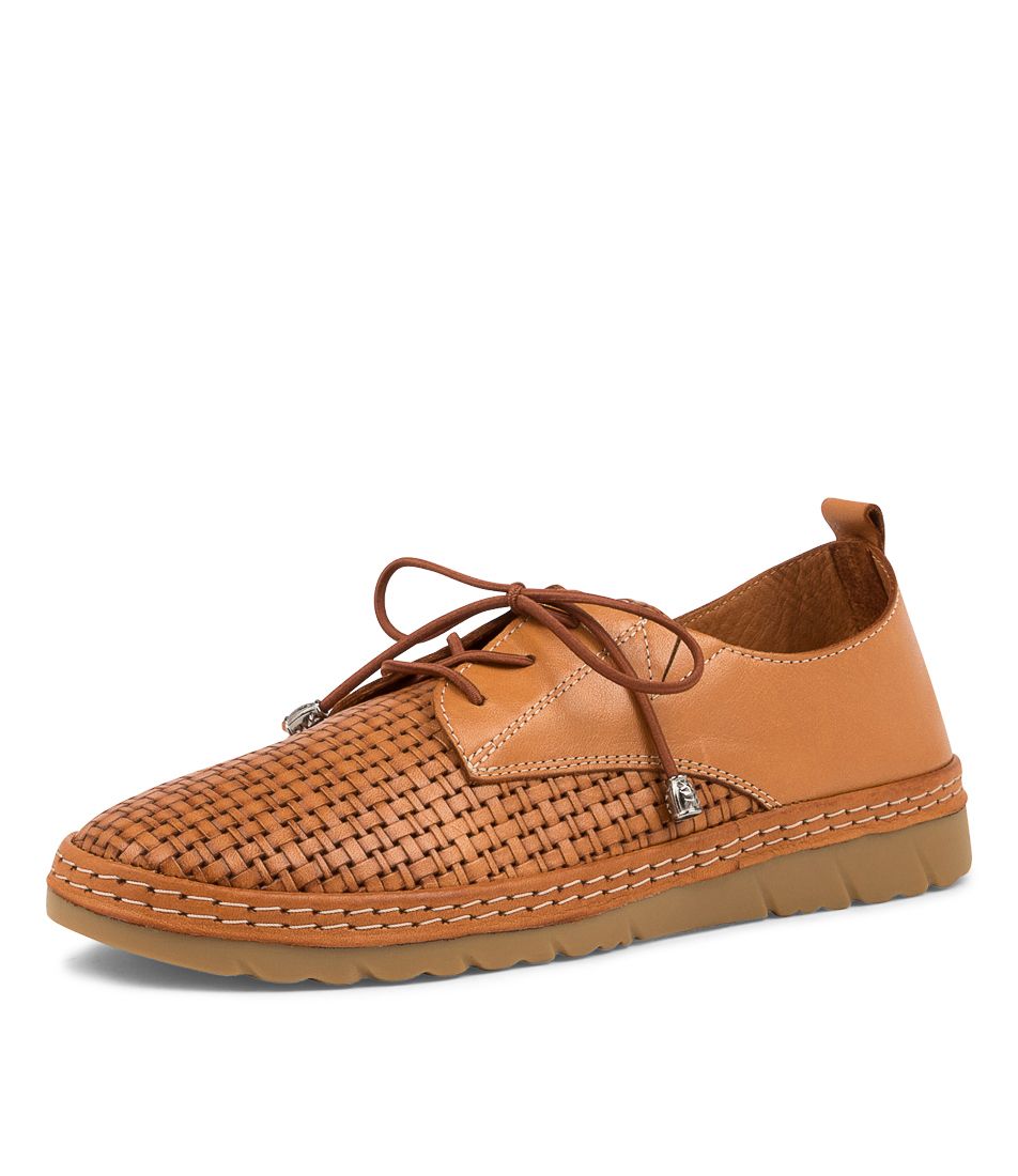 WONDERS TAN LEATHER LACE UPS