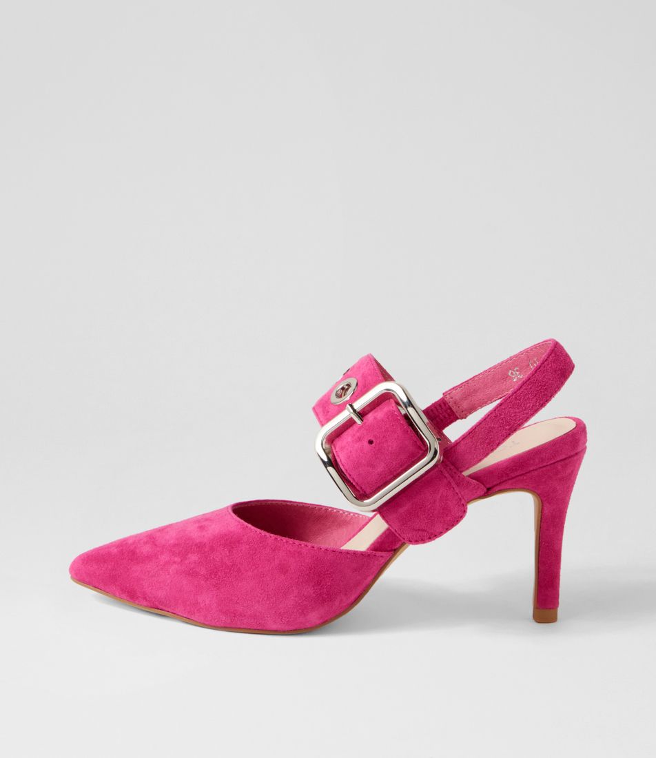 Brylie Fuchsia Suede Mary Jane Heels