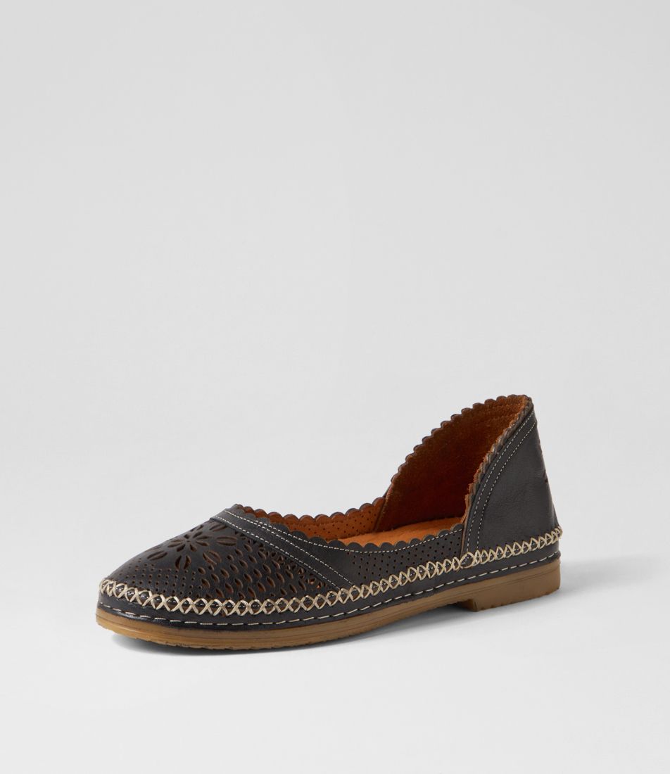 Bentoon Black Leather Ballet Flats