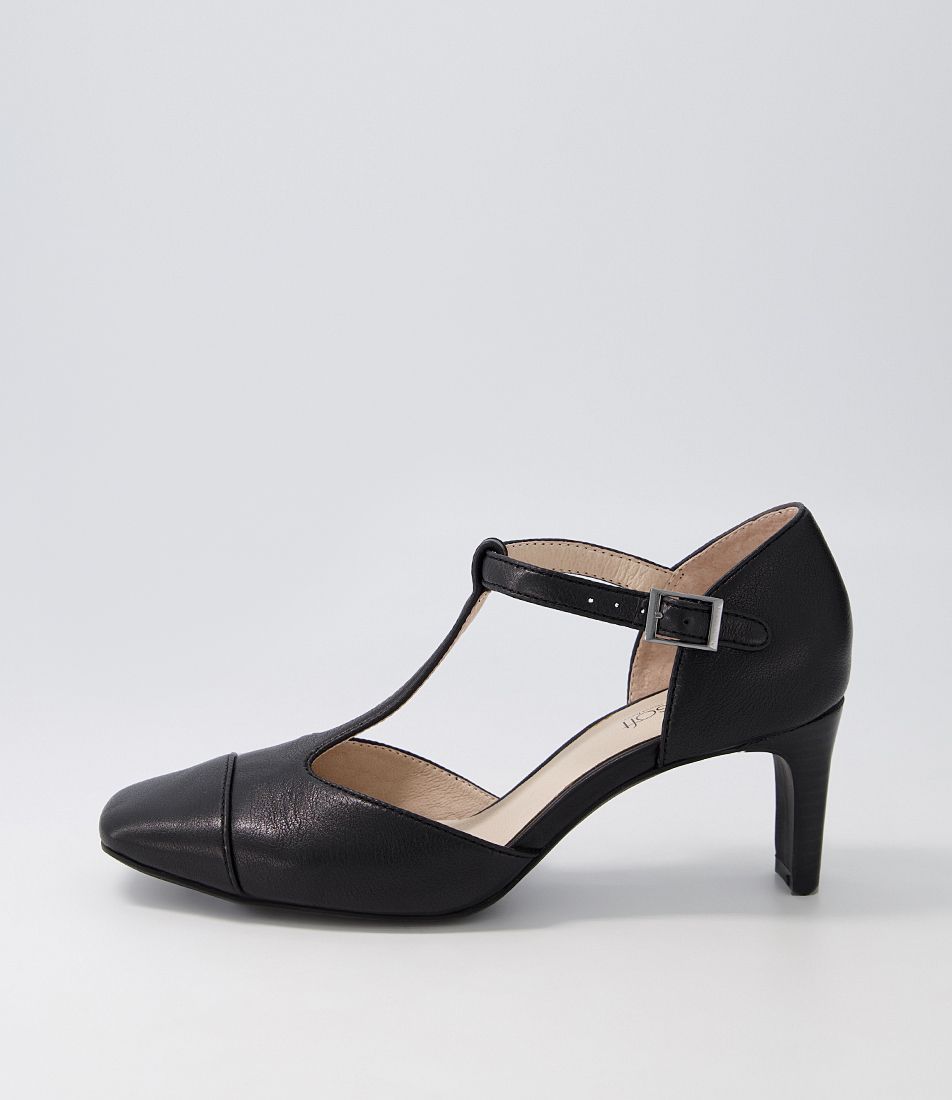 Beelieve Black Leather Mary Jane Heels