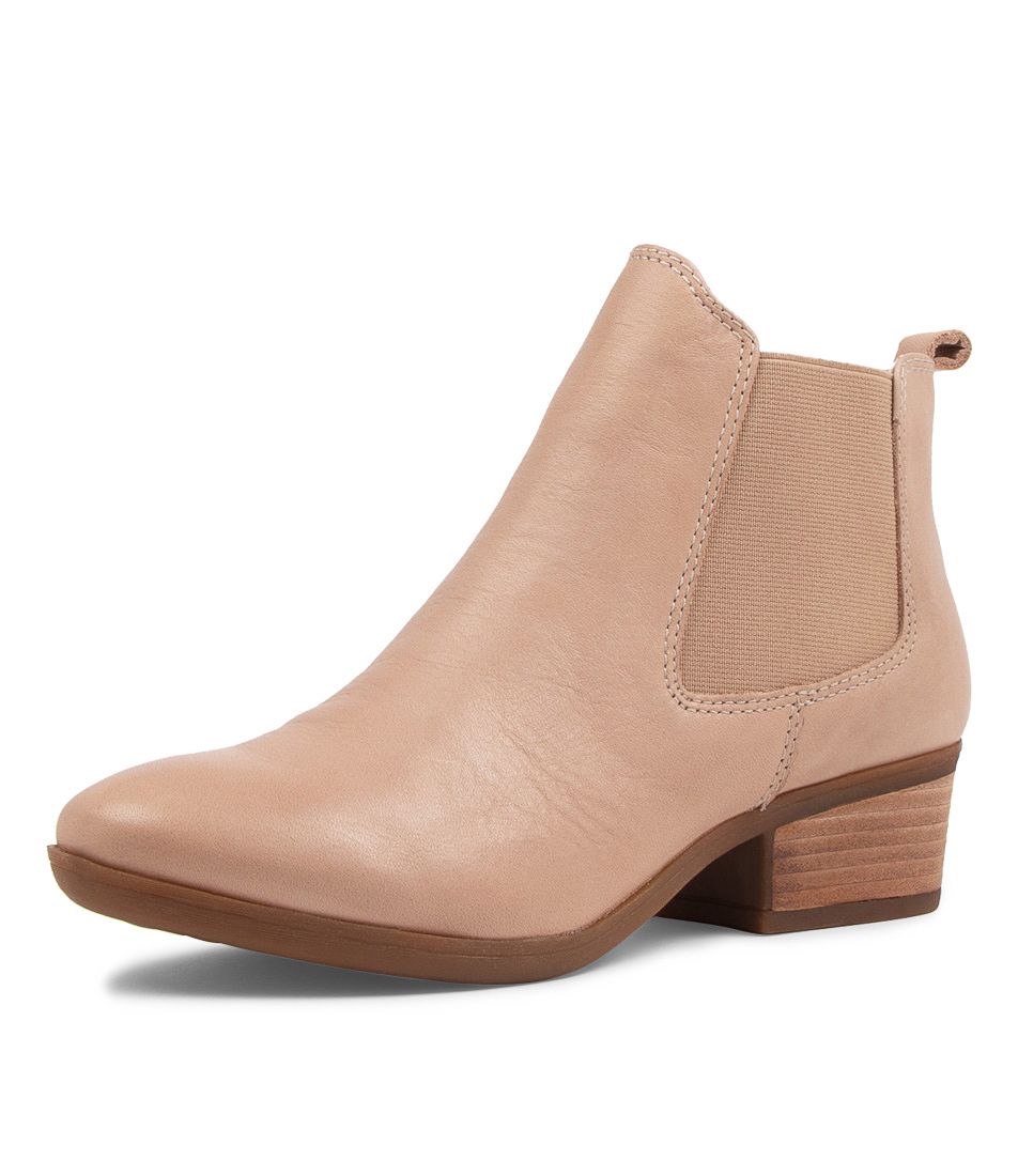 Zenna Cafe Leather Ankle Boots