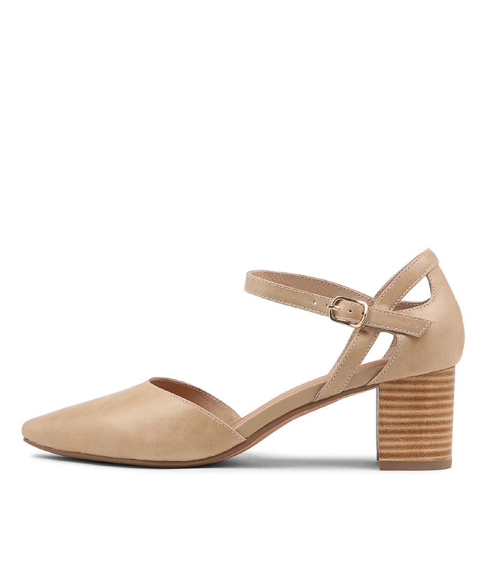 Loctavia Taupe Leather Heels