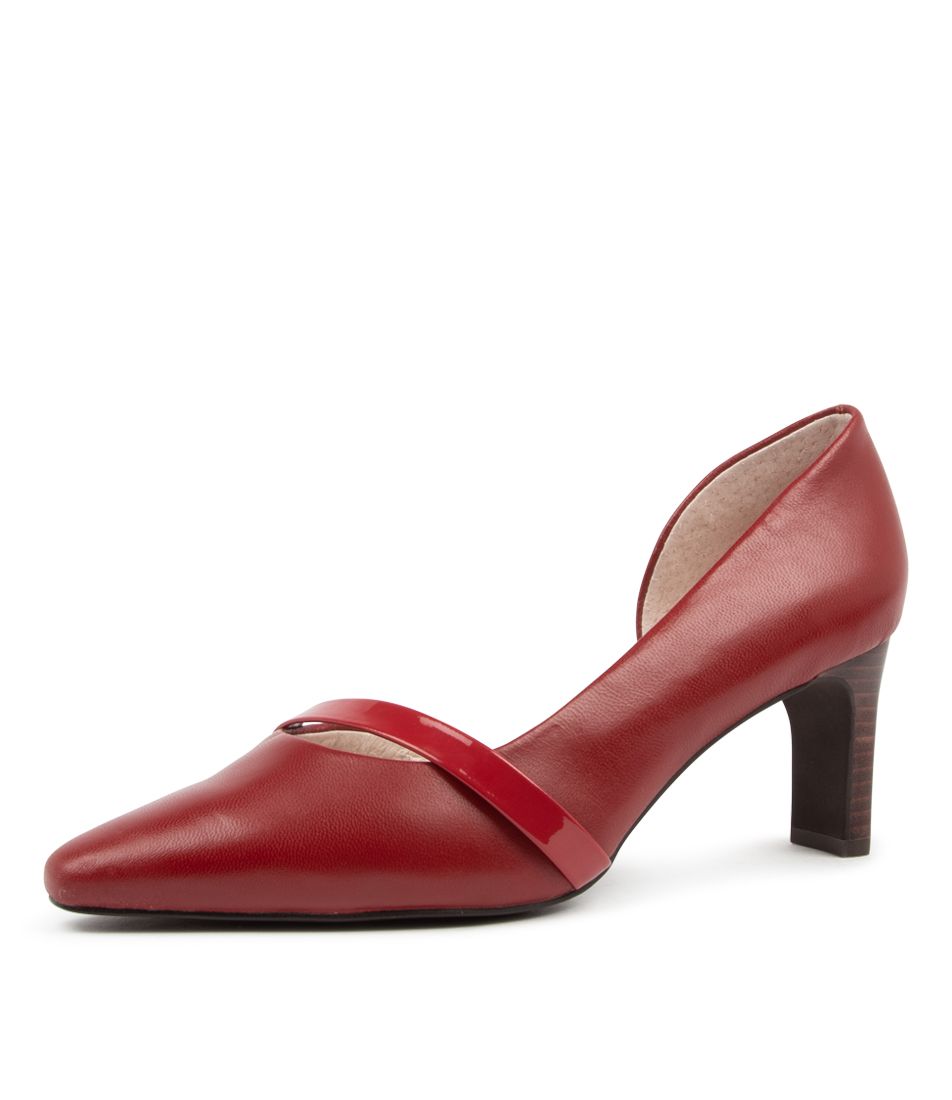 NARDA RED LEATHER-PATENT