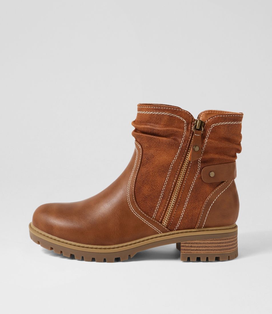 Alsoni Tan Microsuede Ankle Boots