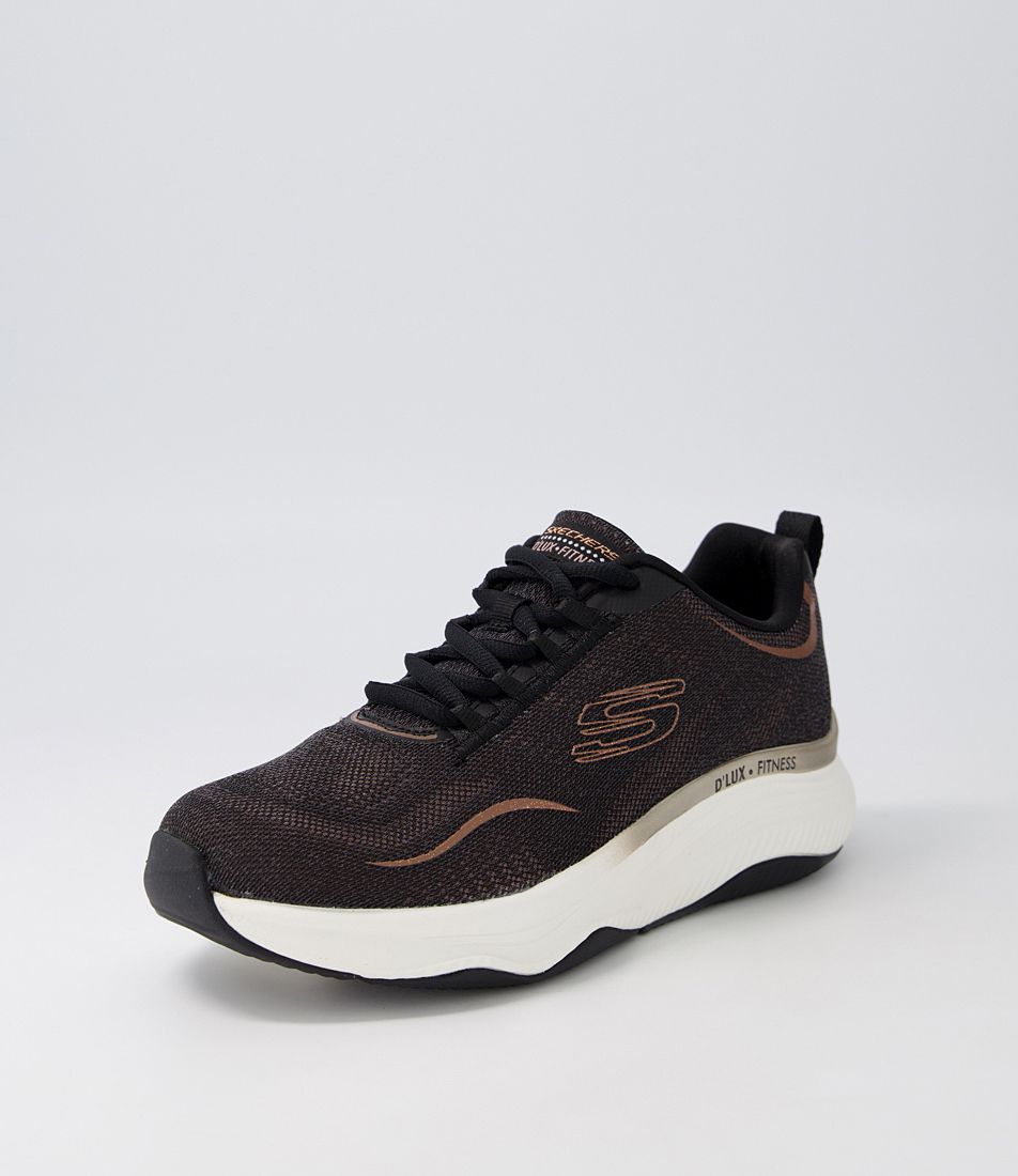 D'Lux Fitness Black Rose Gold Sneakers