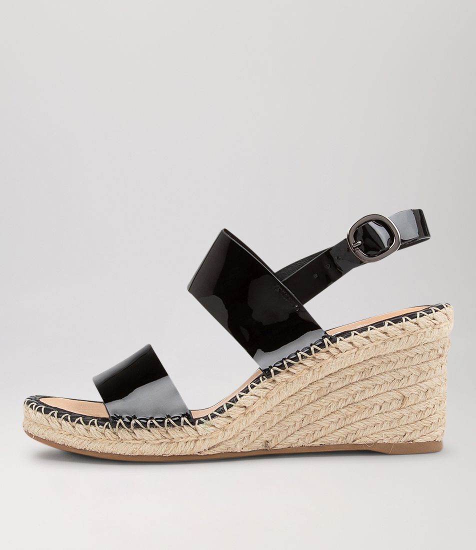 Gaga Black Patent Leather Espadrilles