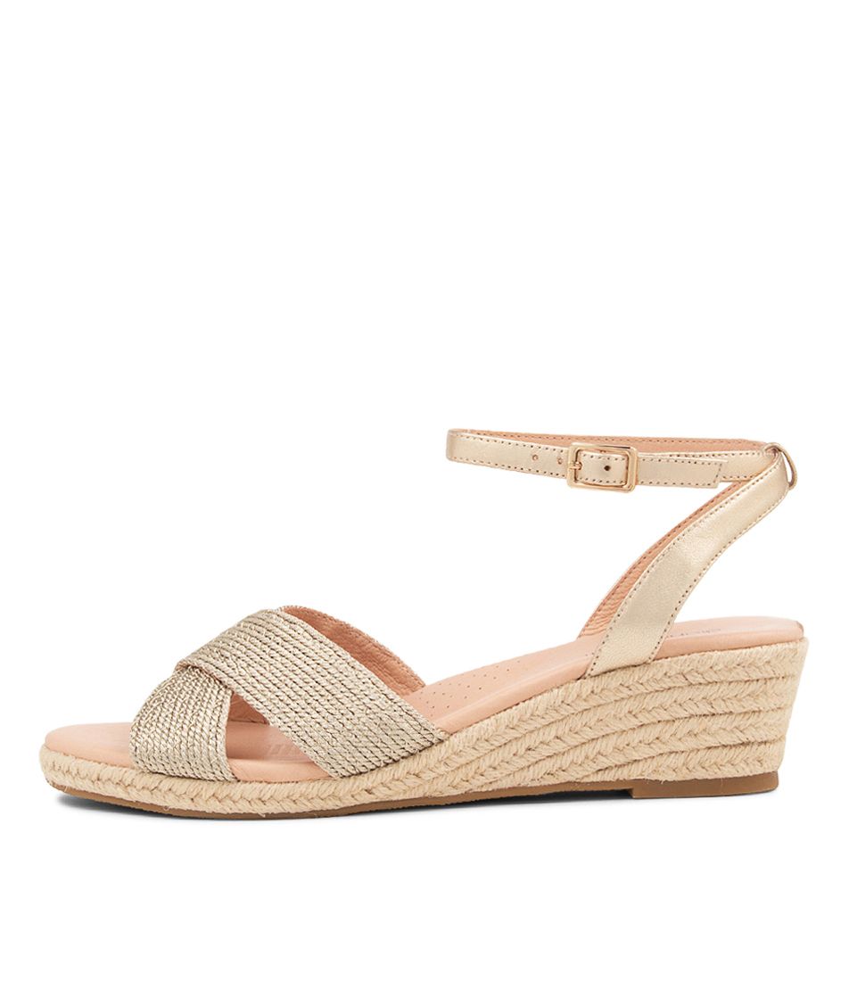 Honour Pale Gold Woven Leather Sandals