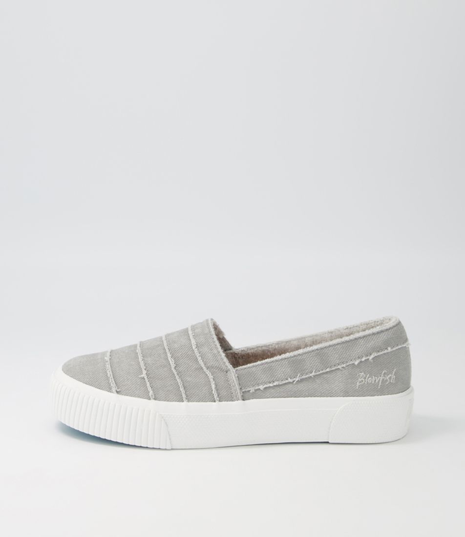 Carter Fog Grey Smoked Canvas Flat Shoes