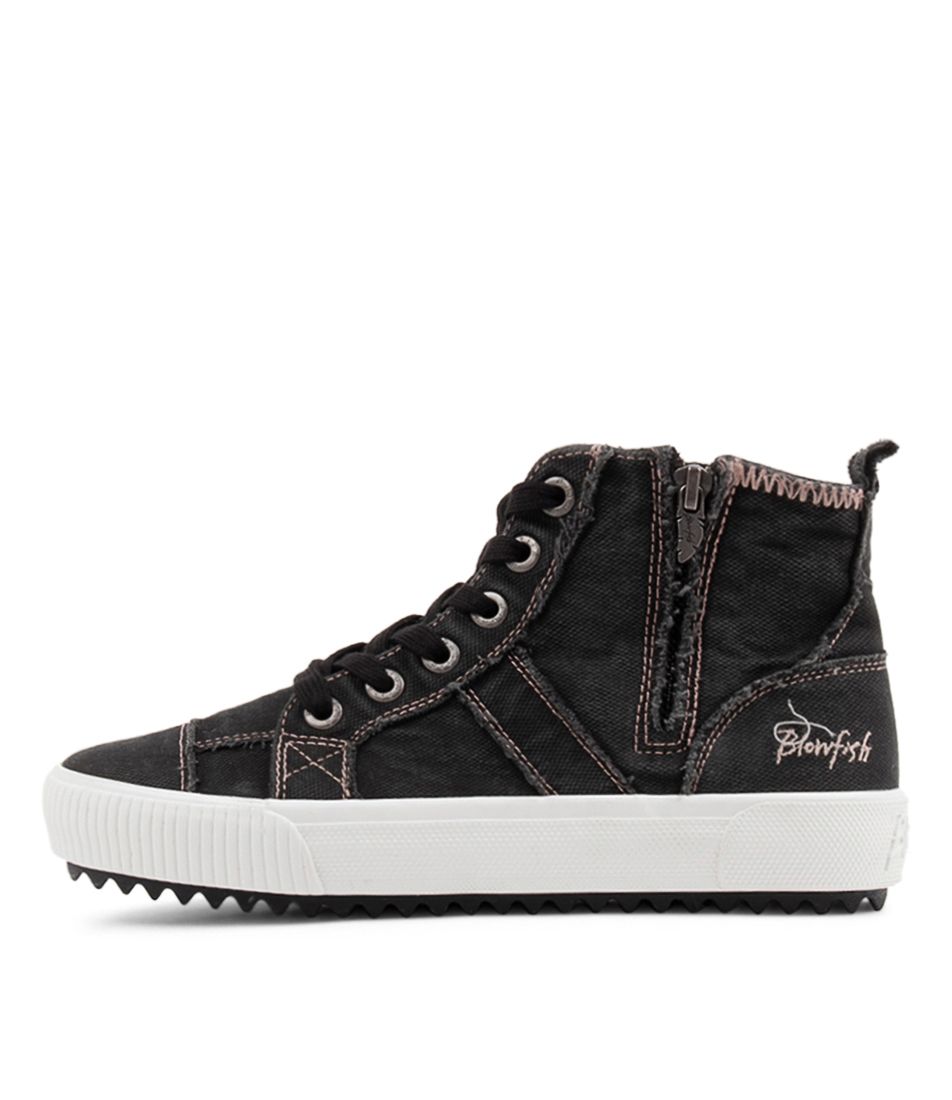 Rev Black Smoked Canvas Sneakers