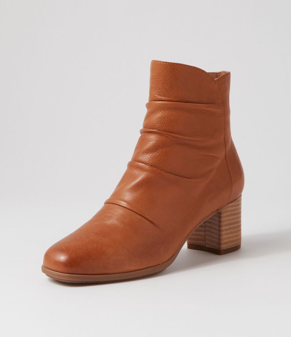 Vuxxied New Tan Leather Ankle Boots