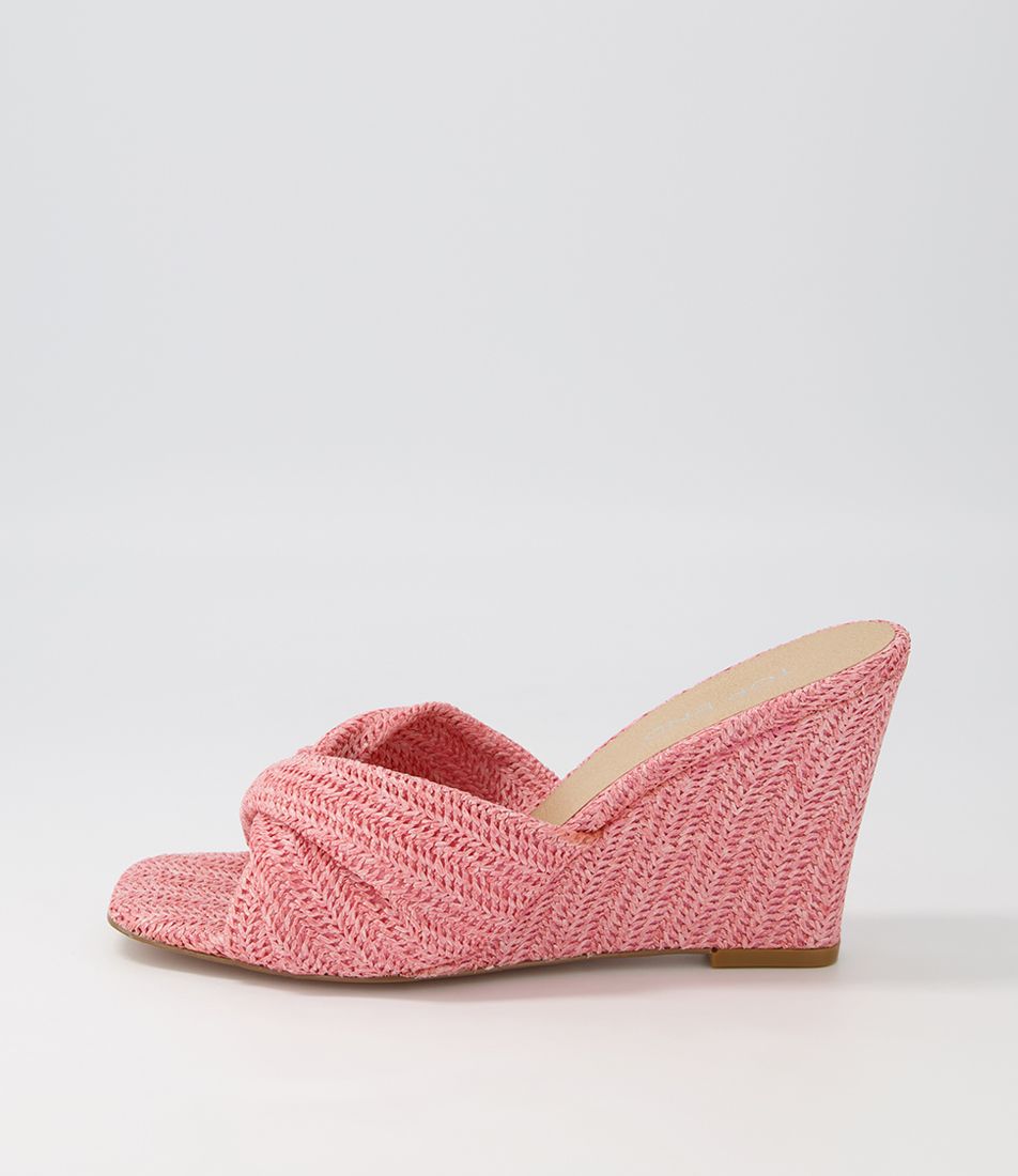 Katia Pink Syn Raffia Mules