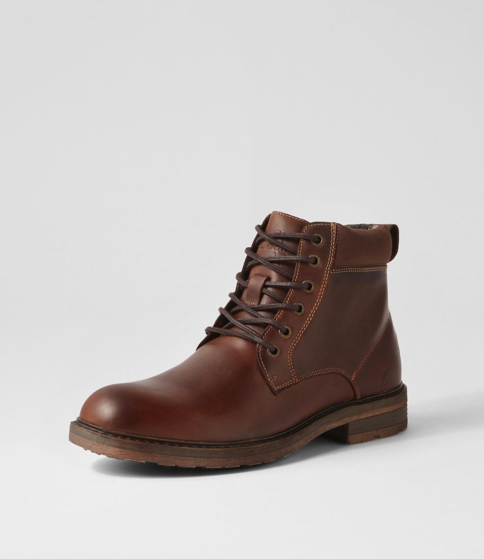 Pona Copper Crazyhorse Leather Lace Up Boots