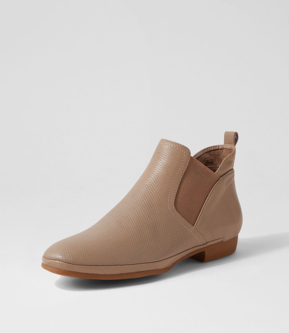 Orush Taupe Leather Ankle Boots