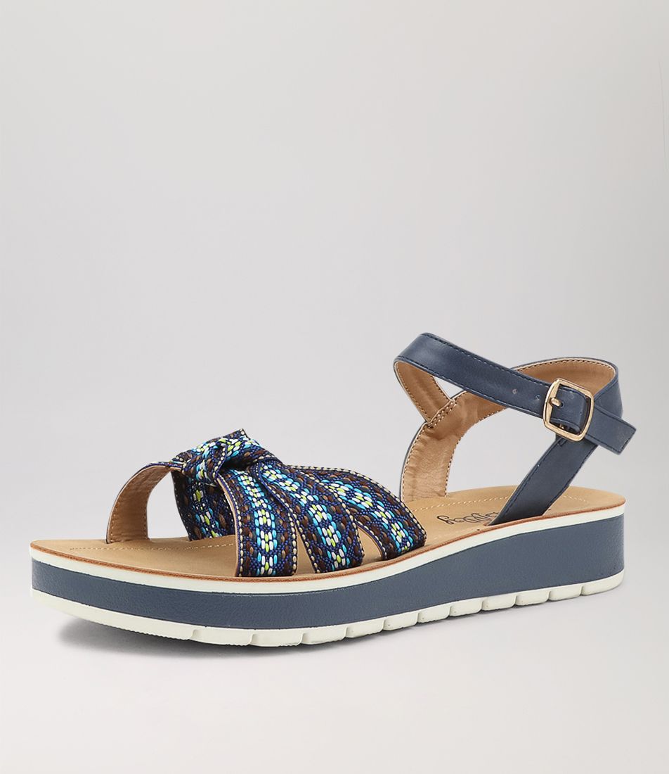 Eseam Blue Multi Sandals