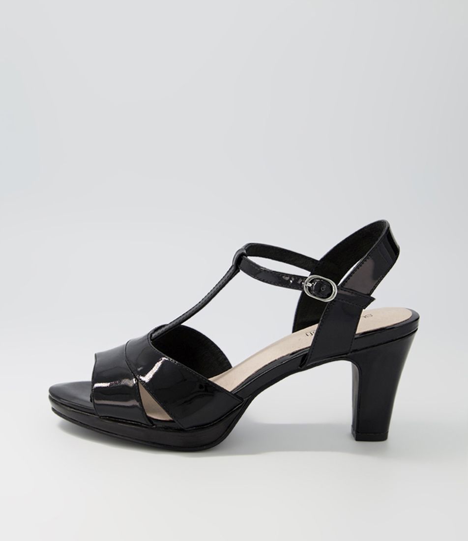 Sable Black Patent Leather Sandals