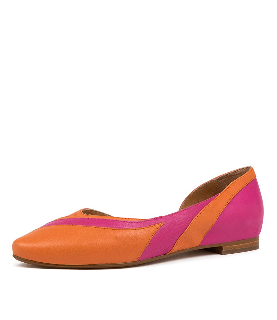 STILES TO BRIGHT ORANGE FUCHSIA LEATHER