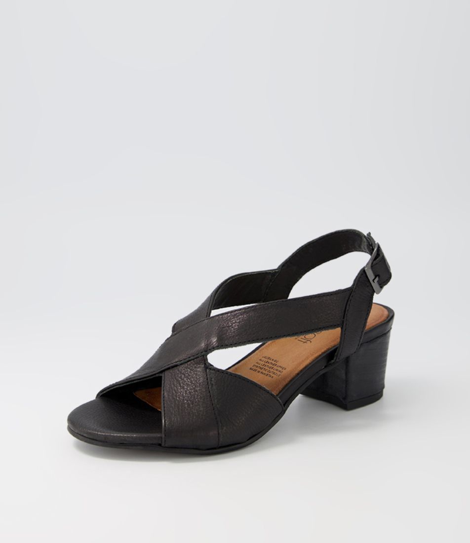 Jossiln Black Leather Sandals