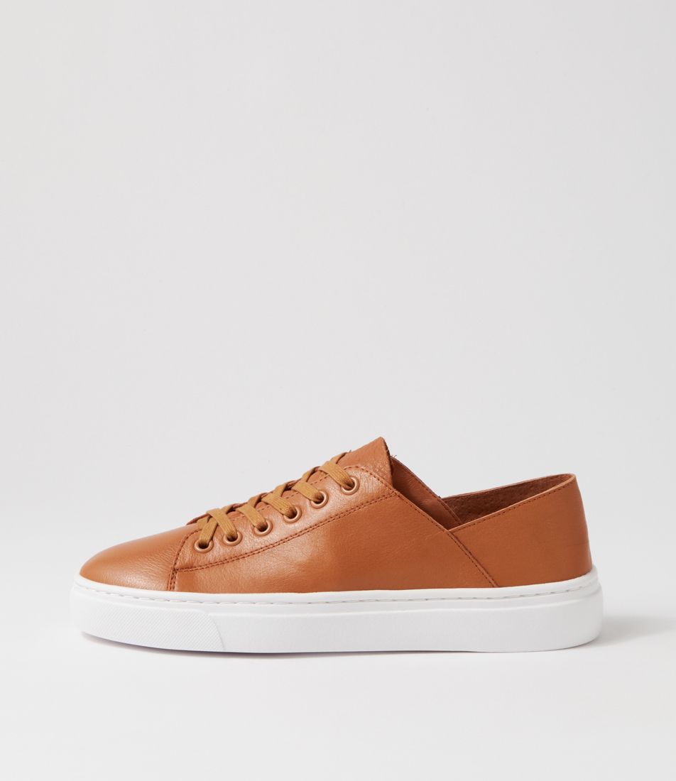 Oaks Dark Tan Leather Sneakers