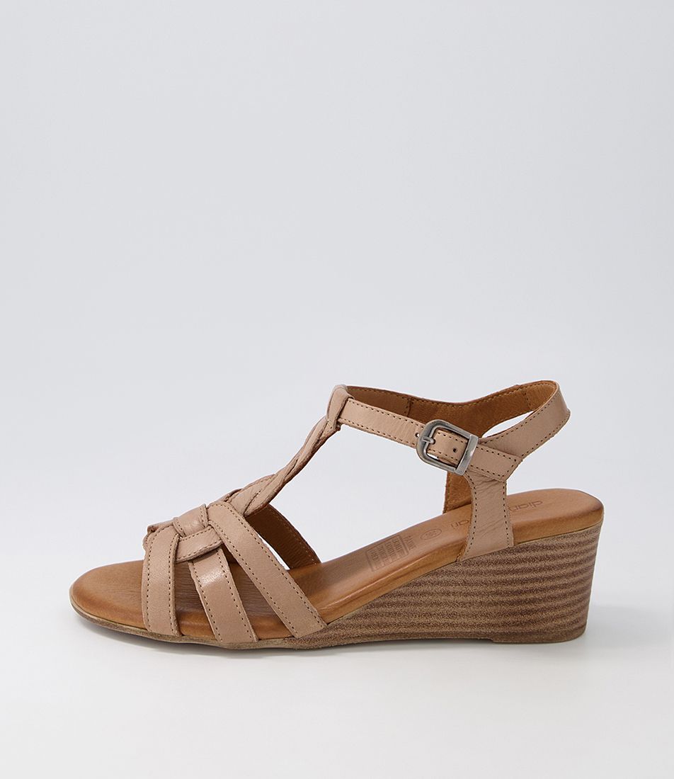 Paxine Pale Taupe Leather Sandals