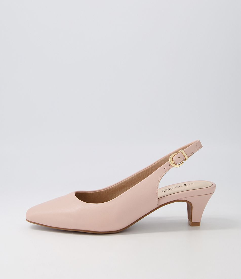 Linden3 Pale Blush Leather Heels