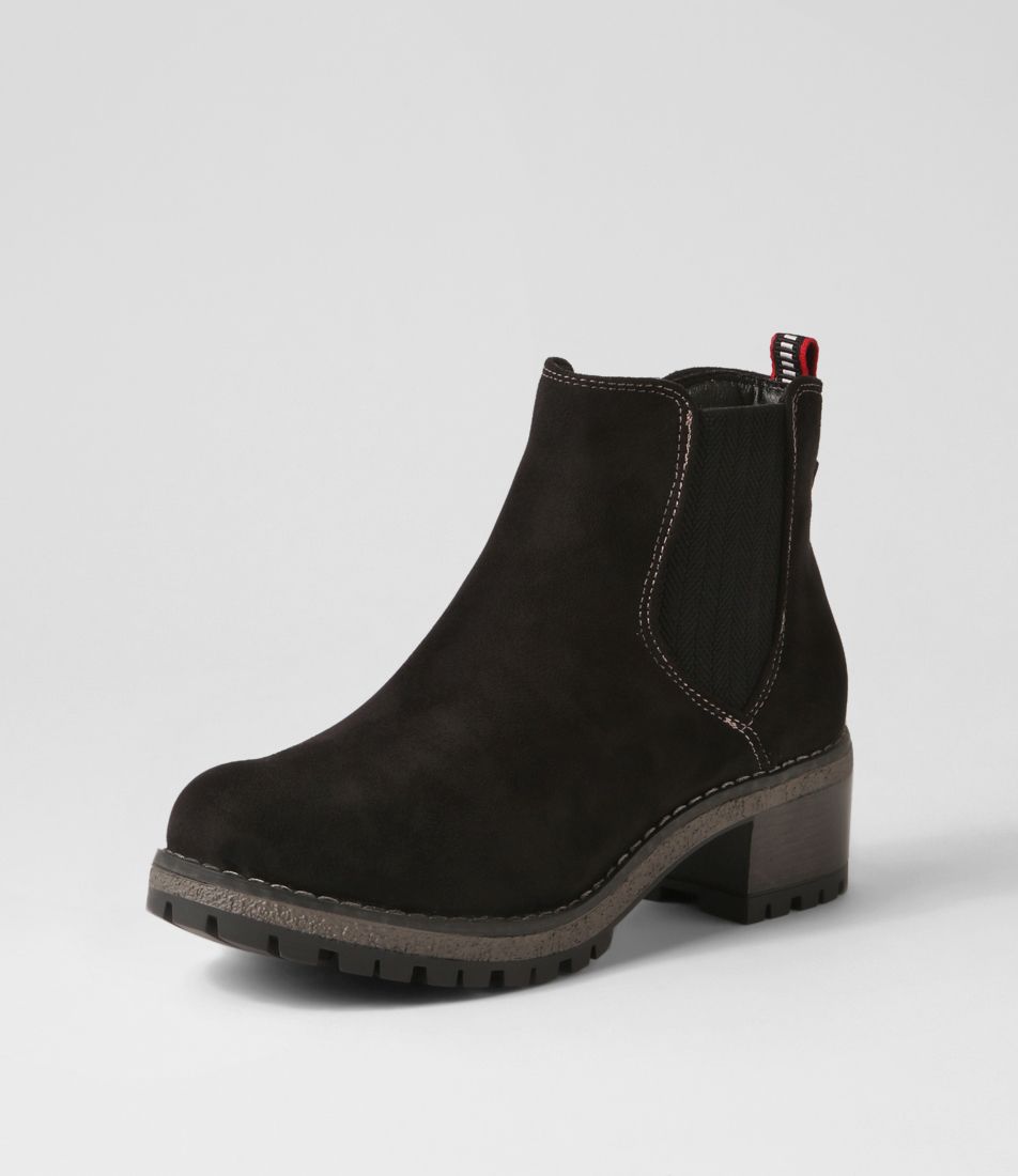 Smala Black Microsuede Ankle Boots