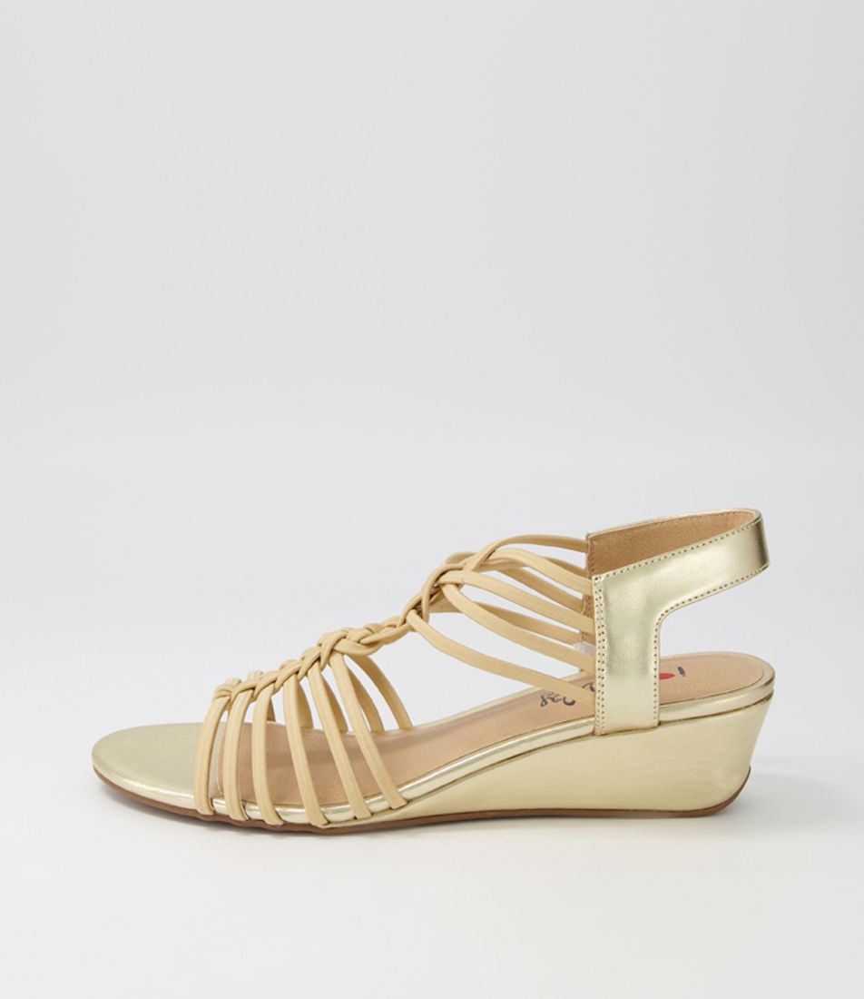 Brinker Pale Gold Elastic Sandals