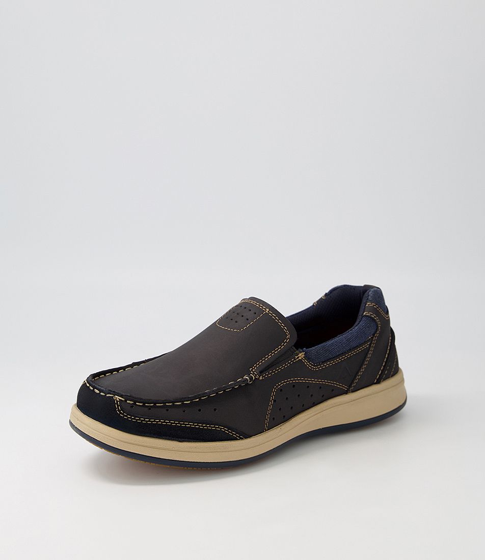 Cebu Navy Oil Nubuck Flat Shoes